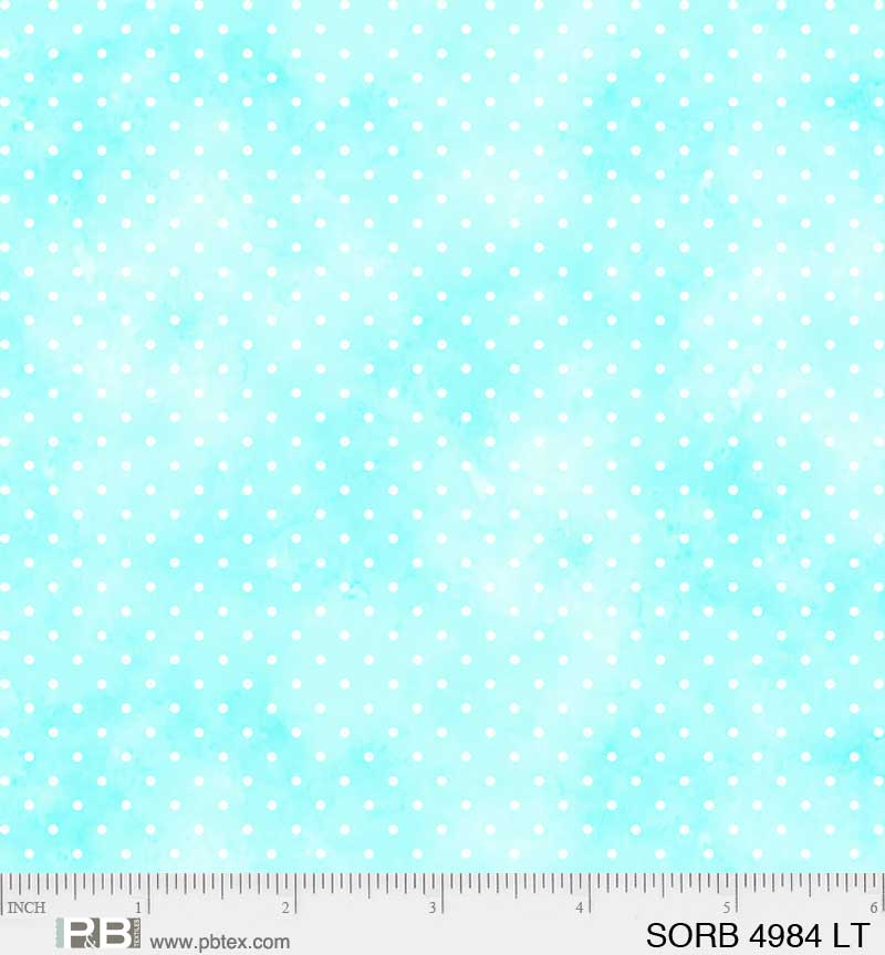 Sorbet: Light Teal TINY DOTS Fabric (1/2 yd)