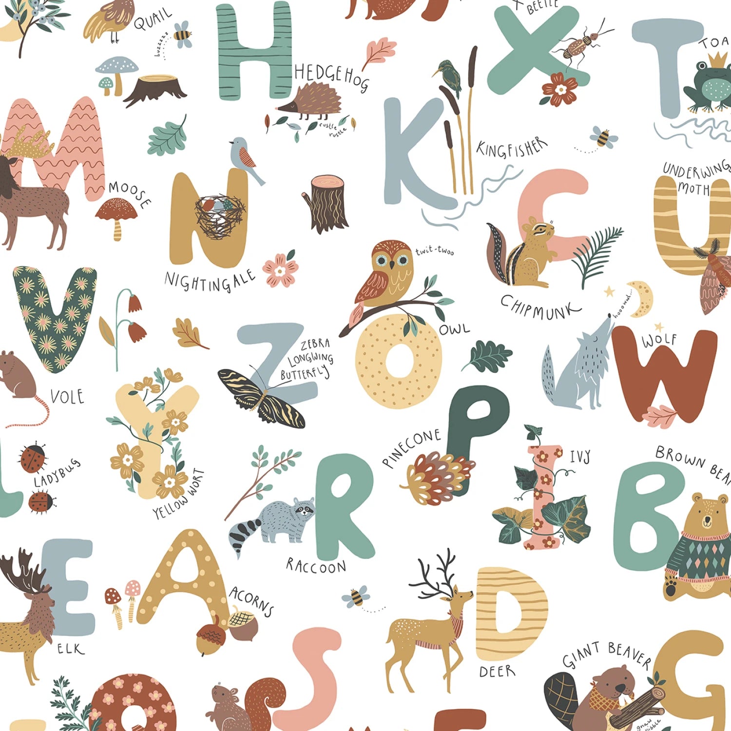 Alphabet City White Alphabet City Yardage by Dear Stella for Benartex