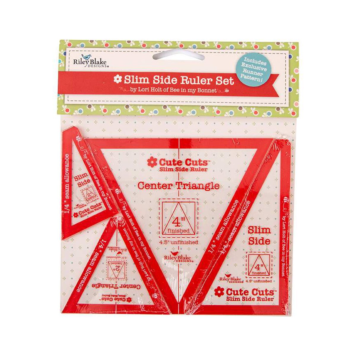 Lori Holt Cute Cuts Slim Side Ruler Setwith FREE Spacious Skies Pattern SKU: STCC-40872