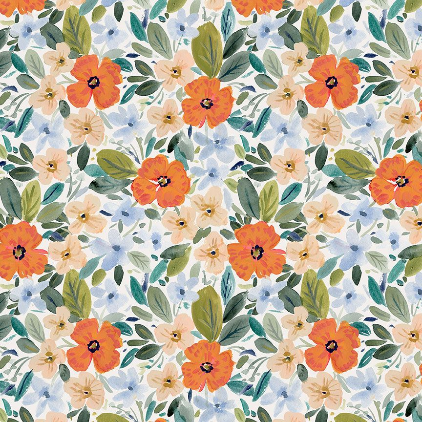 Secret Garden: MARIGOLD WHITE Fabric (1/2 yd)