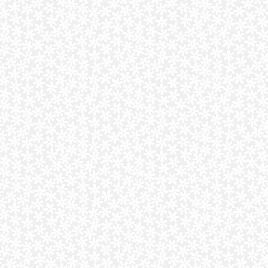 Monochrome Floret white fabric