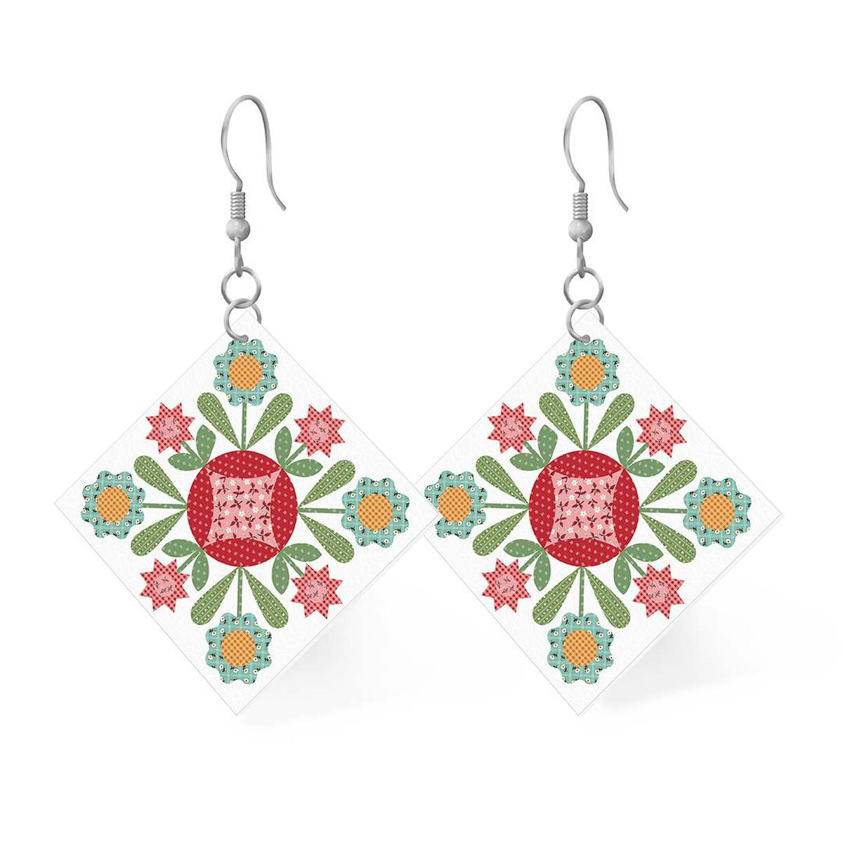 Leather Square Earrings: PRAIRIE By Lori Holt
