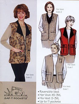 SAF-T-POCKETS Travelwear #2005 - City Safari Duo - Unisex Vest Sewing Pattern