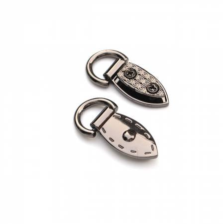 Two Decorative Mini Strap Connectors Gunmetal - Sallie Tomato