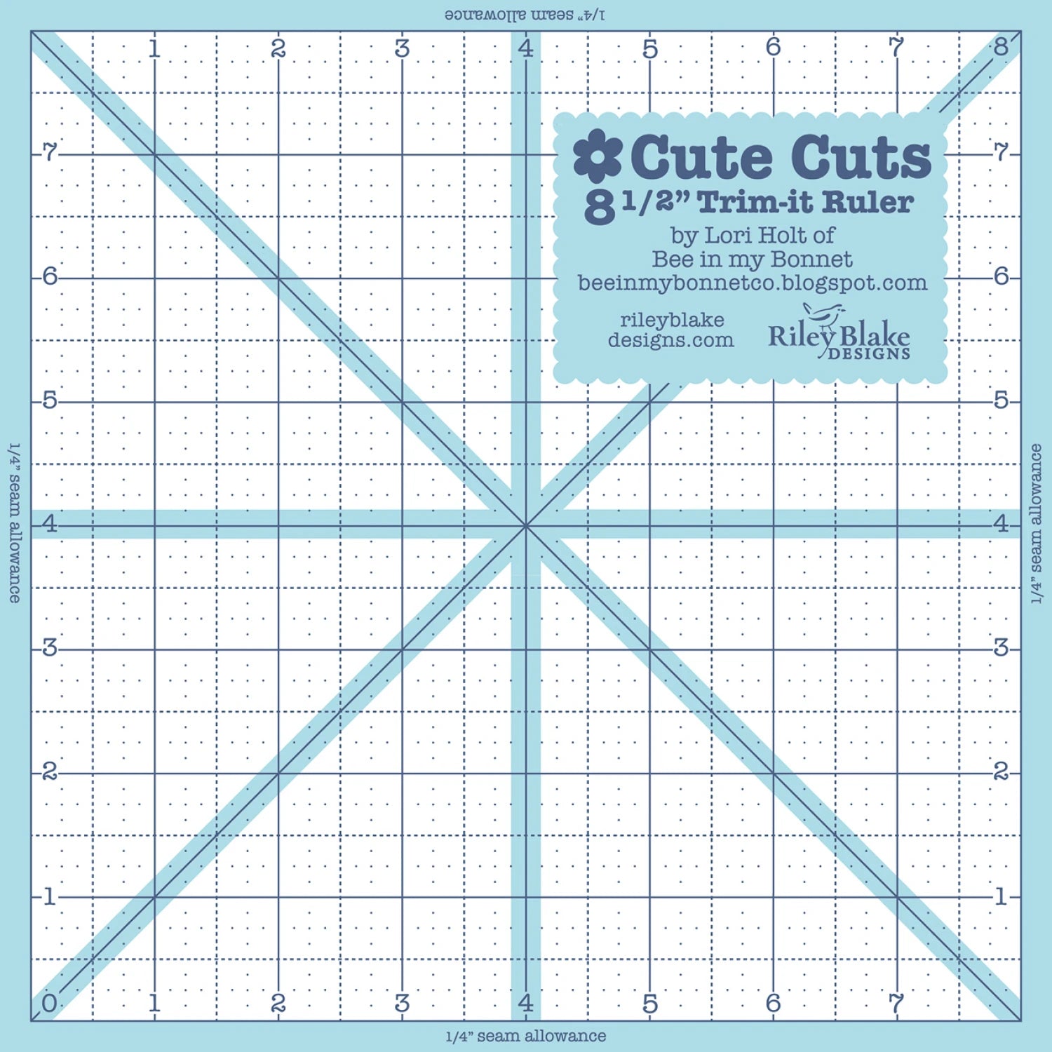 Lori Holt Cute Cuts Trim-It Ruler - 8-1/2-inches SquareSTTI-5529