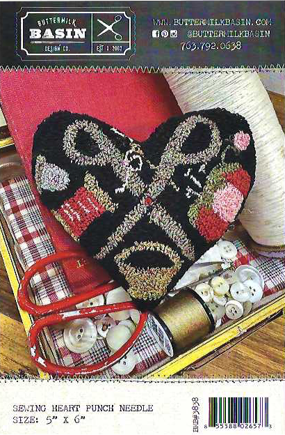 Sewing Heart Punch Needle by Buttermilk Basin- Paper Pattern
