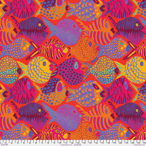 Shoal Tomato Brandon Mably Stash Kaffe Fassett Free Spirit Cotton Fabric FS-PWBM051.TOMAT