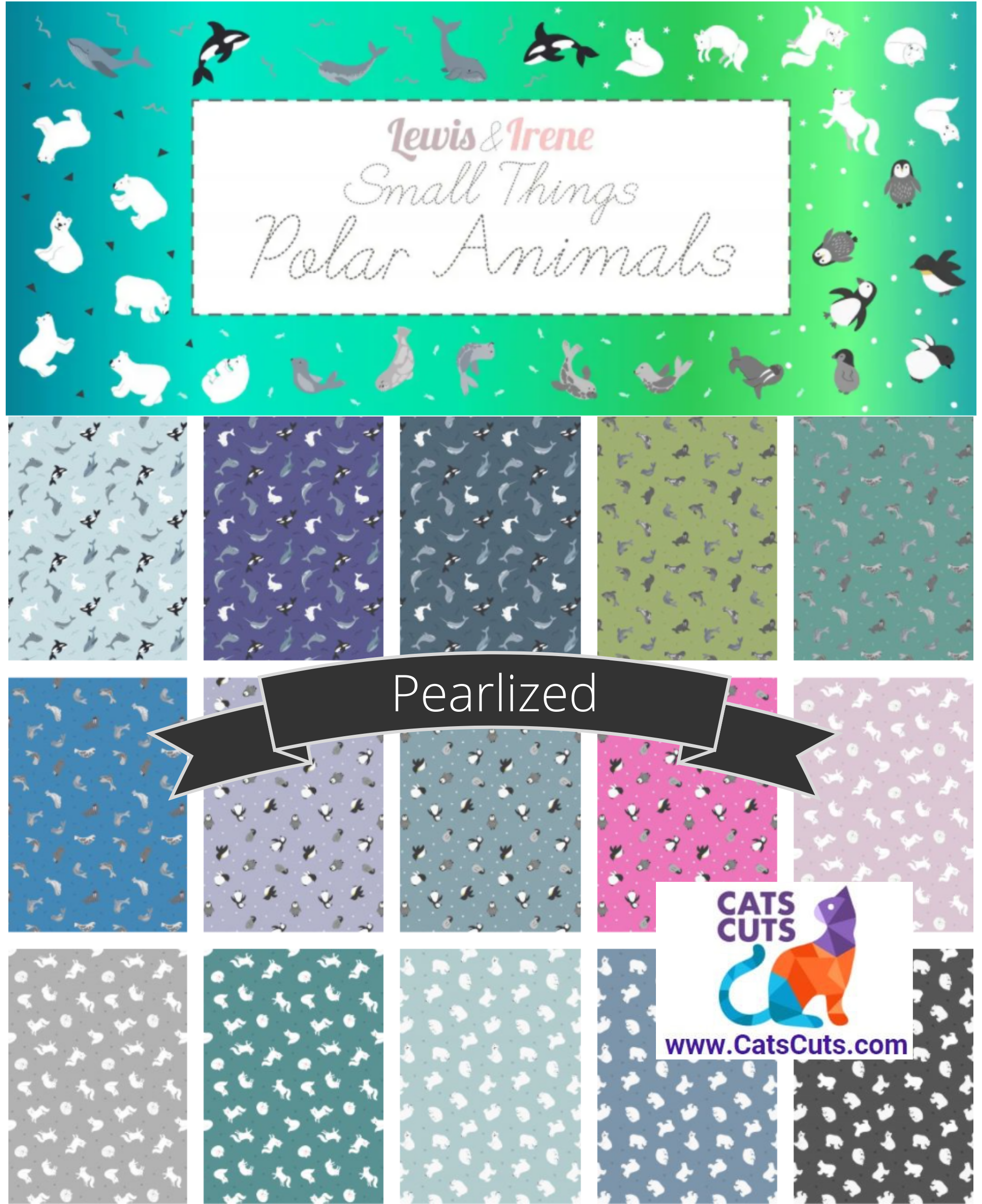 42-Piece 10" Square Bundle--Small Things Polar Animals by Lewis and Irene