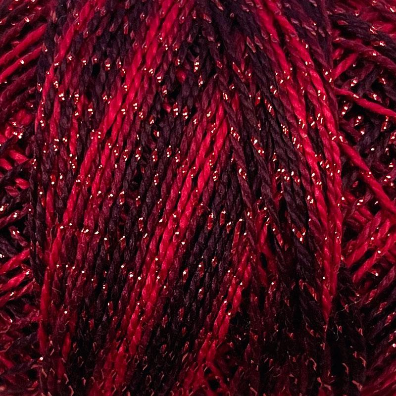 Sparkle Pearl Cotton 12wt Thread Garnet Red Valdani VL-SPC12-C709