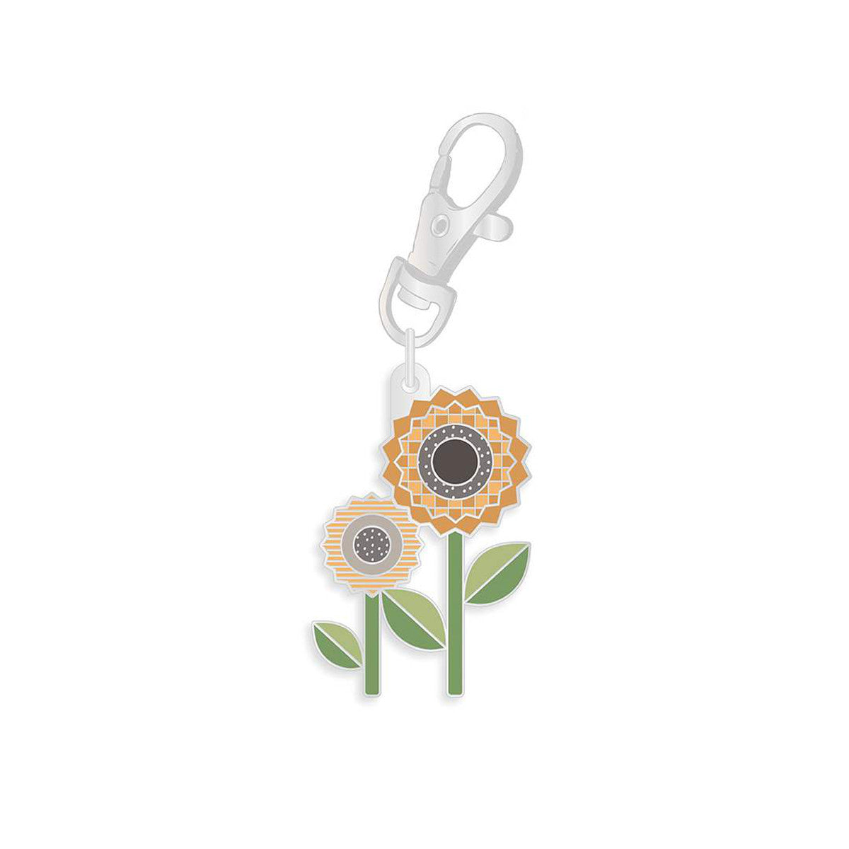 Autumn Sunflower Enamel Happy Charm 1.5"x2" Lori Holt Riley Blake RB-ST-34994