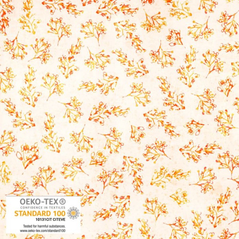 Sunset Bloom Flower Head Sand Cream Stof Blank Quilting Cotton Fabric