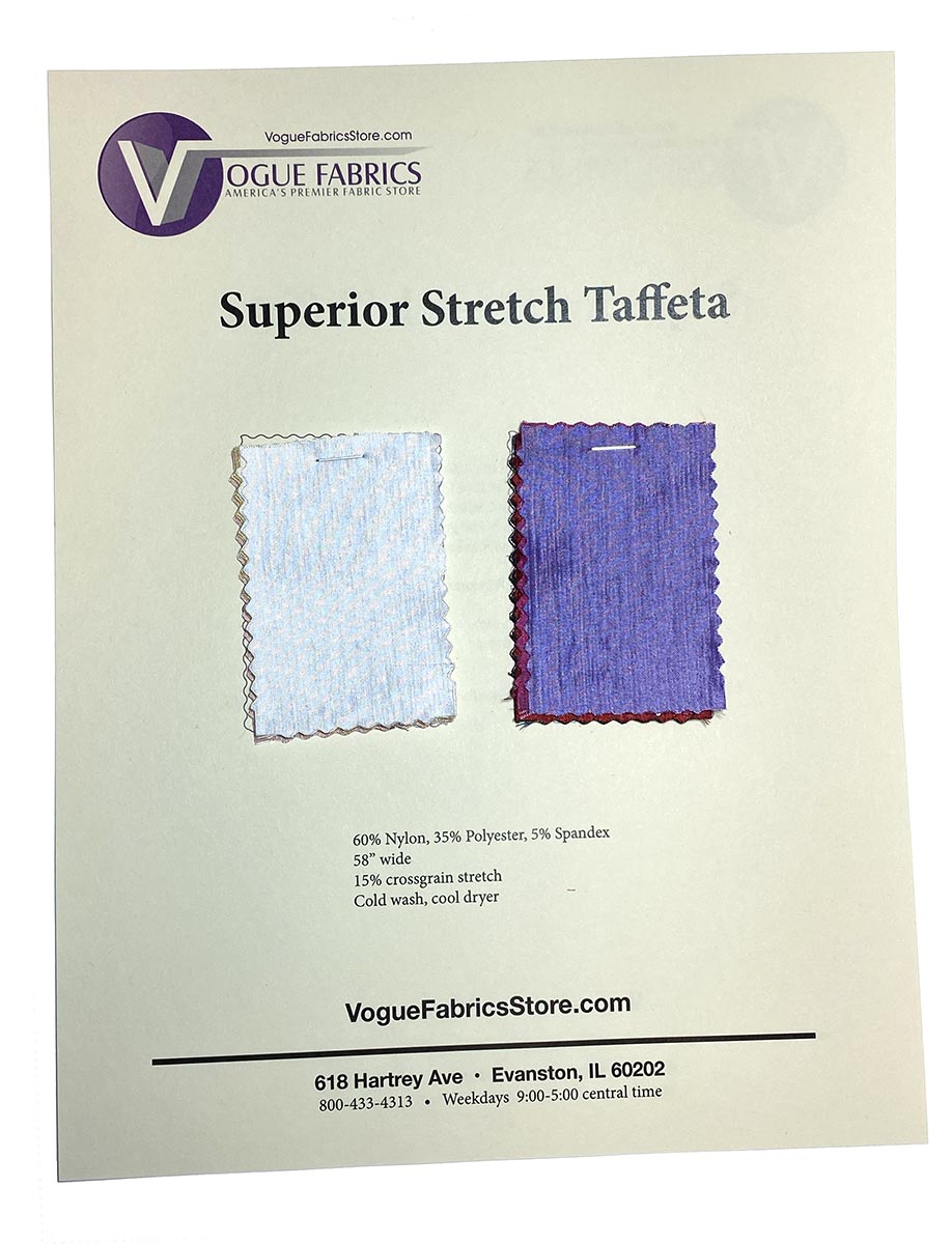 Color Card - Superior Stretch Taffeta - Fabric Swatches