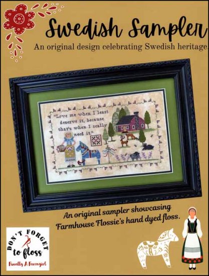 Swedish Sampler Cross Stitch Pattern by Finally A Farmgirl