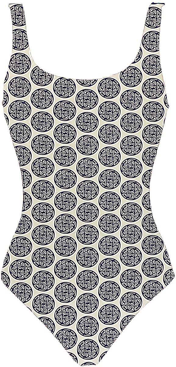 Swim & Sport Print Fabric - Navy Asiatica