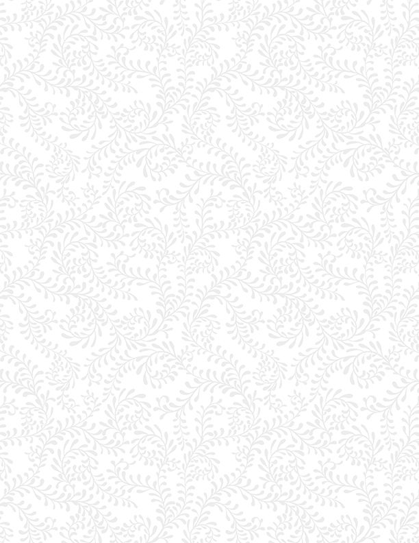 Essentials Swirling Leaves White on White 108" Wide Backing Wilmington Prints Cotton Fabric WP-3062-4427-100