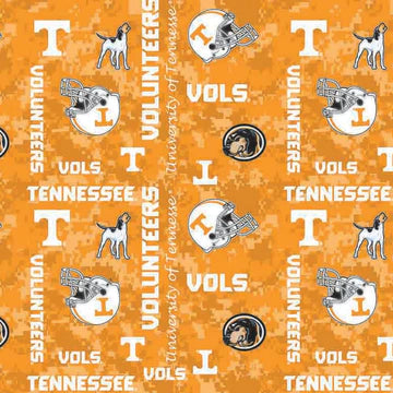 Tennessee University Vols (Volunteers) NCAA Digi Camo Allover 58" Sykel FLEECE Fabric TEN-1122