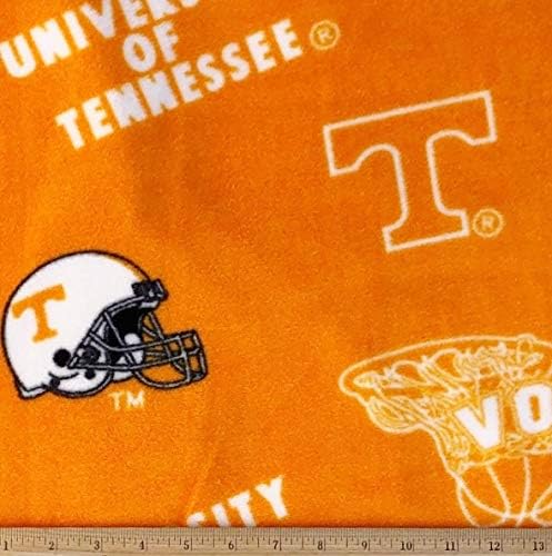 Tennessee University Vols (Volunteers) NCAA College Tossed Logo 58" Sykel FLEECE Fabric TEN-035