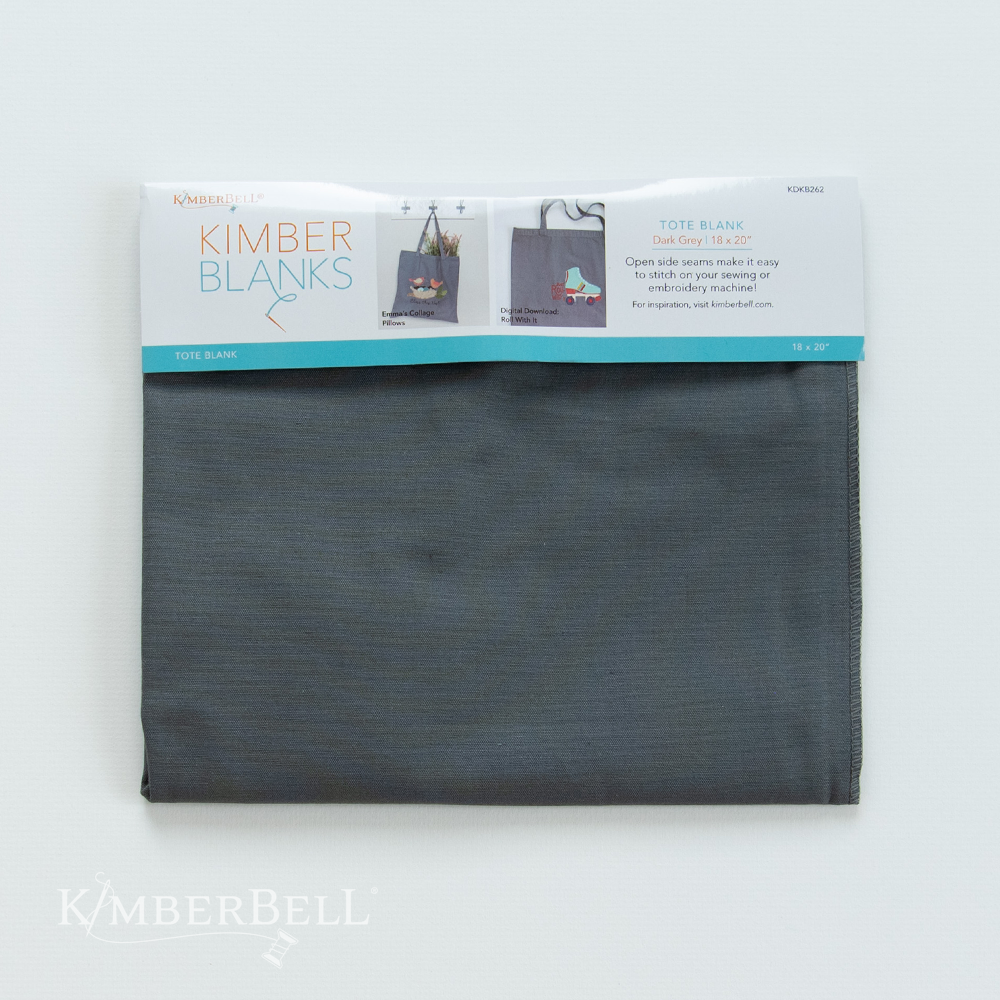 Canvas Tote Blank, 18 x 20″ Dark Grey - by Kimberbell Designs - KDKB262 - Kimberblanks in Totes!