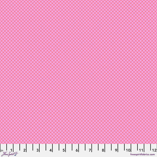 True Colors On the Grid Bubblegum Pink Tula Pink Free Spirit Cotton Fabric FS-PWTP255.BUBBLEGUM