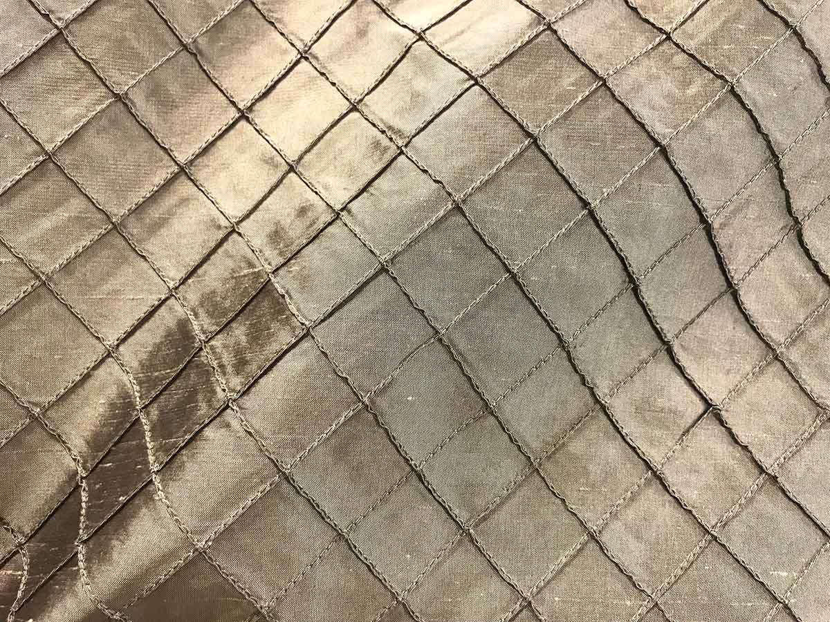 Pintuck Silk Dupioni Fabric - Burnished Gold