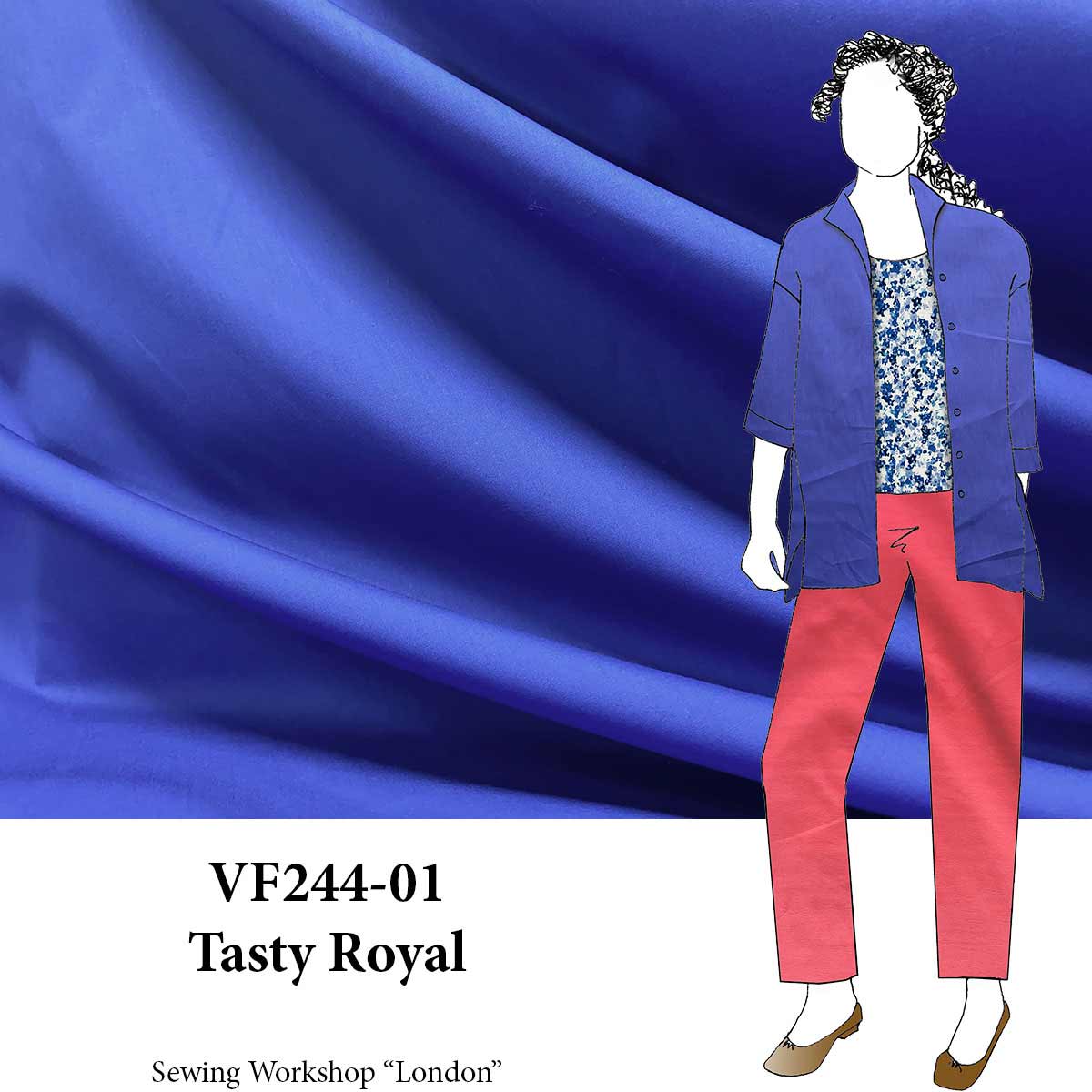 VF244-01 Tasty Royal - Blue Poly-Cotton Broadcloth Fabric