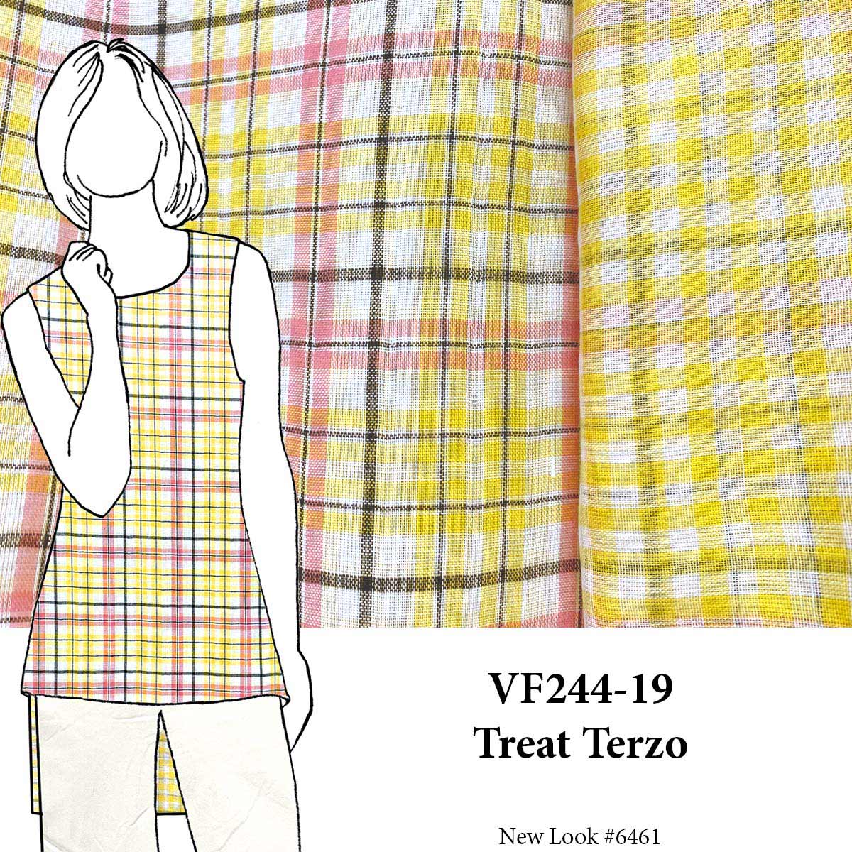 VF244-19 Treat Terzo - Reversible Double-Layer Cotton Gauze Fabric in Yellow and Coral