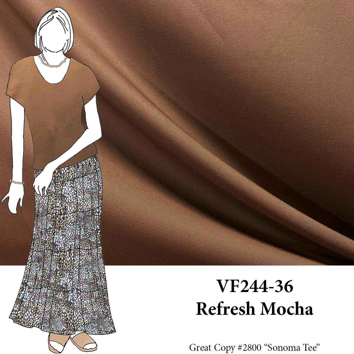 VF244-36 Refresh Mocha - Medium Brown Cotton Broadcloth Fabric