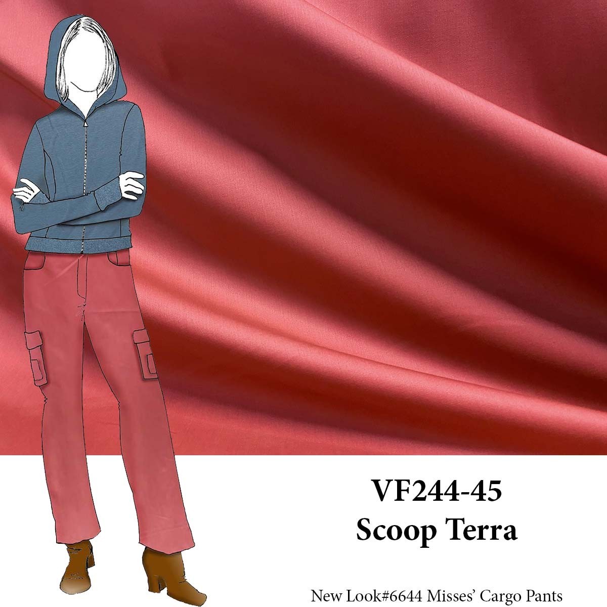 VF244-45 Scoop Terra - Clay Stretch Cotton Broadcloth Fabric