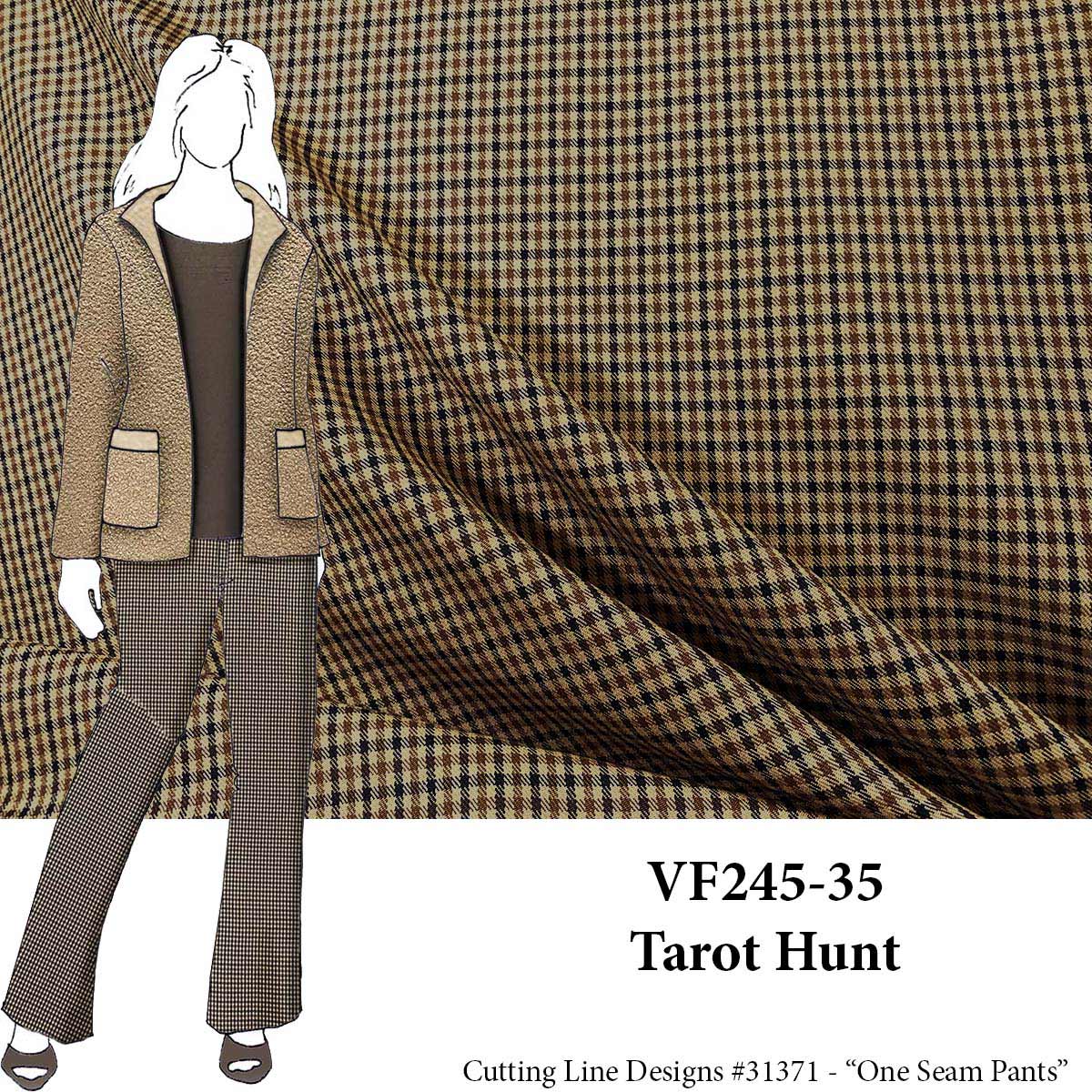 VF245-35 Tarot Hunt - Black and Tan Gun Club Check Fabric