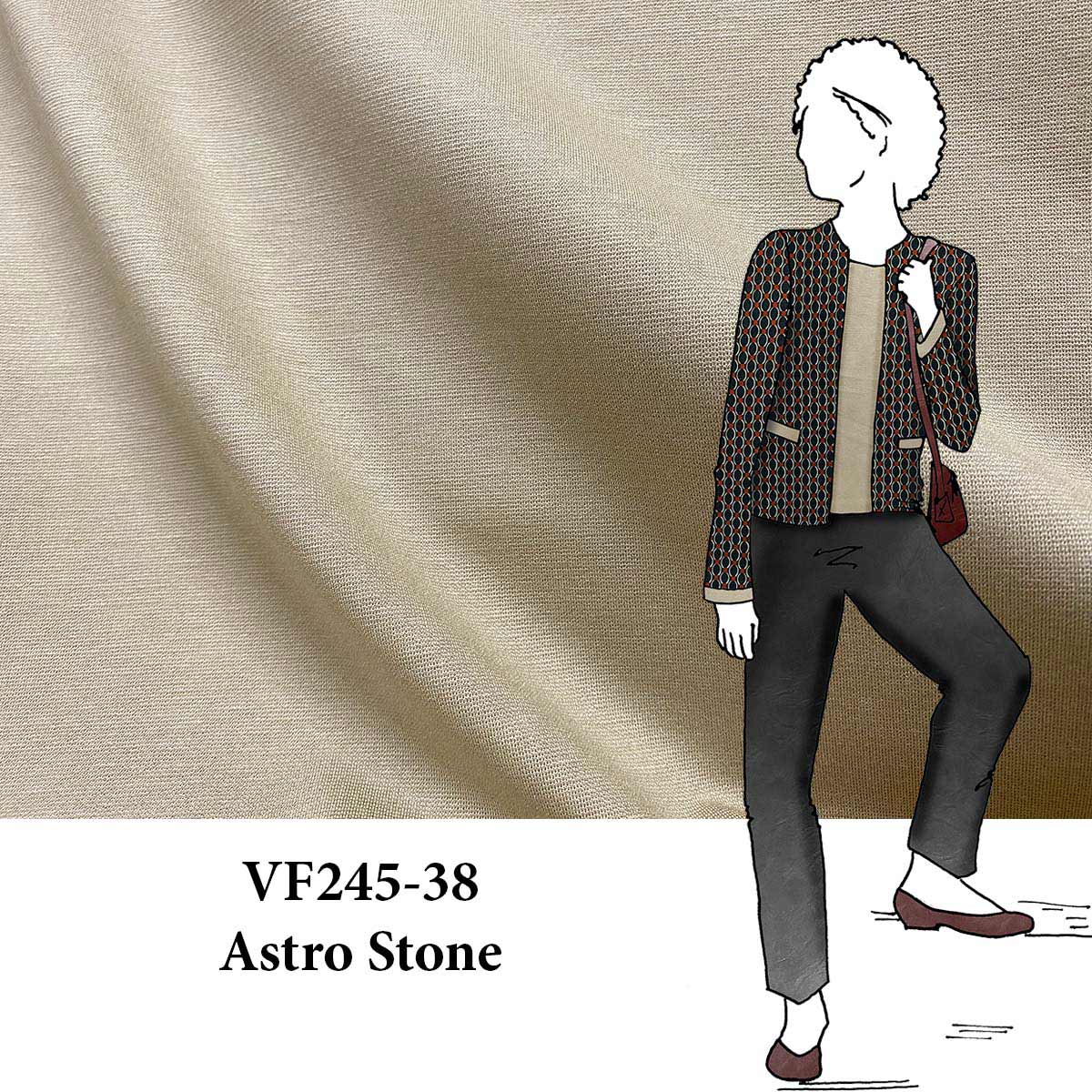 VF245-38 Astro Stone - Sandy Classic Ponte de Roma Knit Fabric
