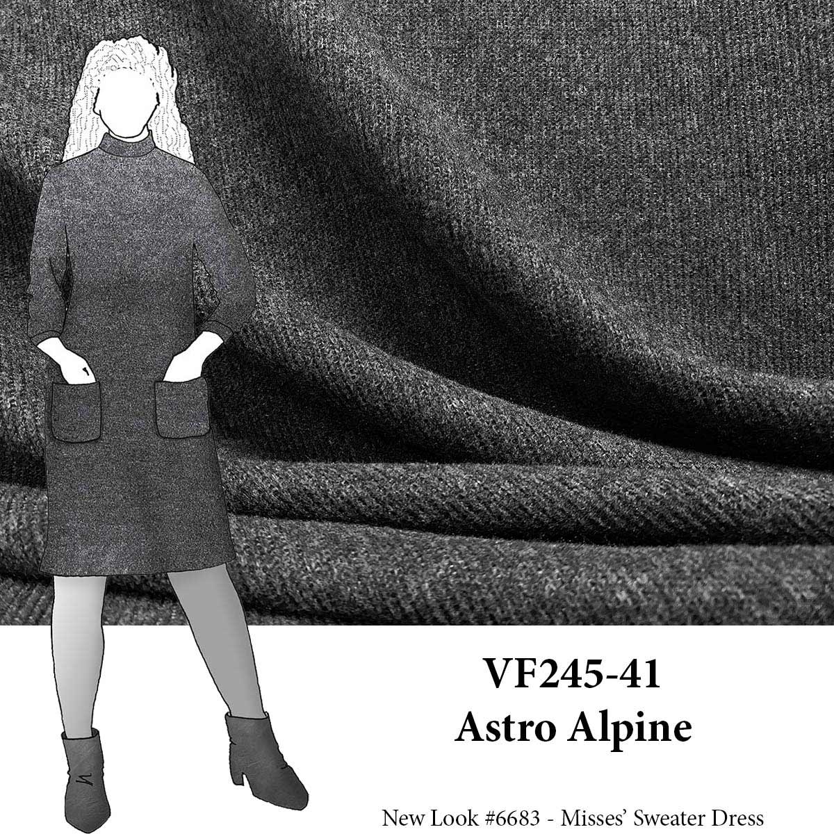 VF245-41 Astro Alpine - Thick Grey Sweater Knit Fabric