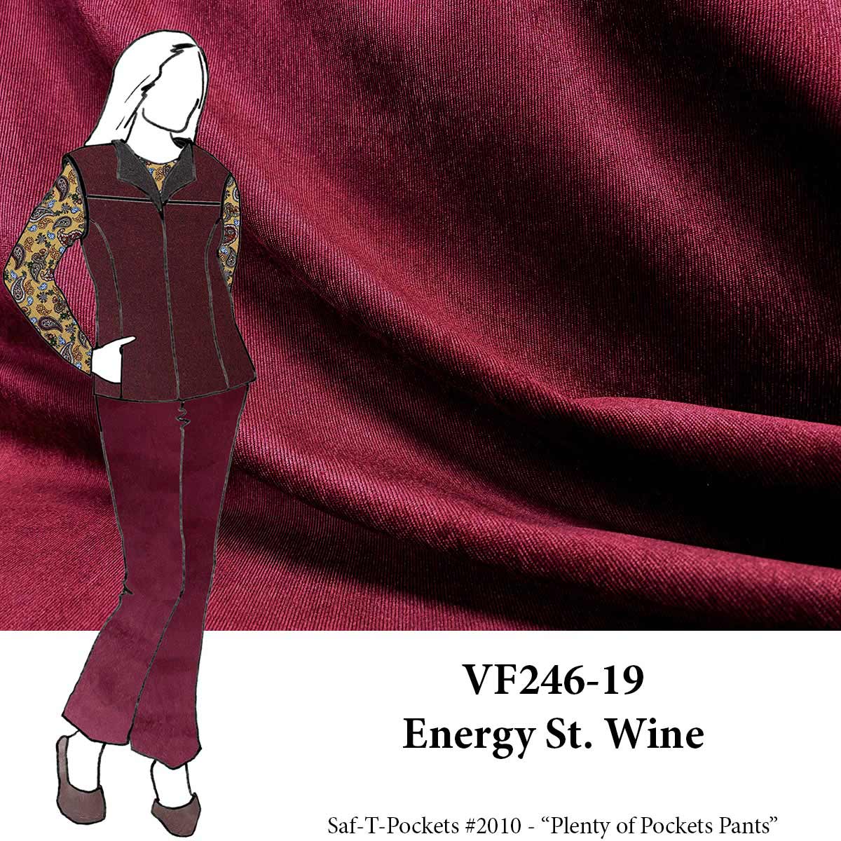 VF246-19 Energy St. Wine - Burgundy Stretch Corduroy Fabric