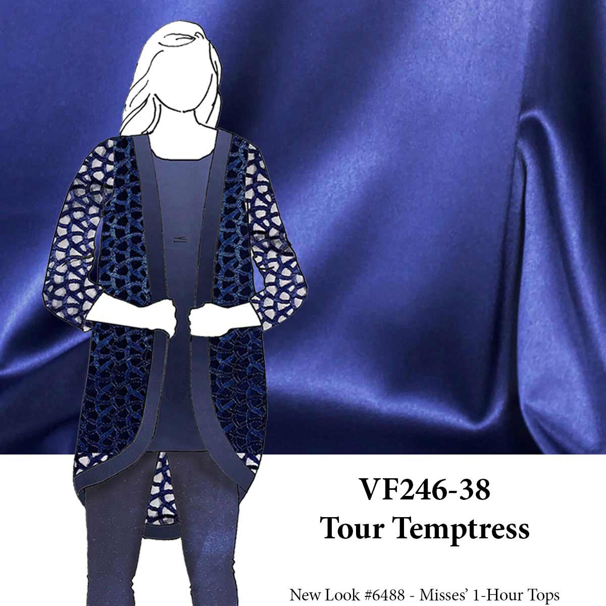 VF246-38 Tour Temptress - Navy Stretch-woven Dull Satin Fabric