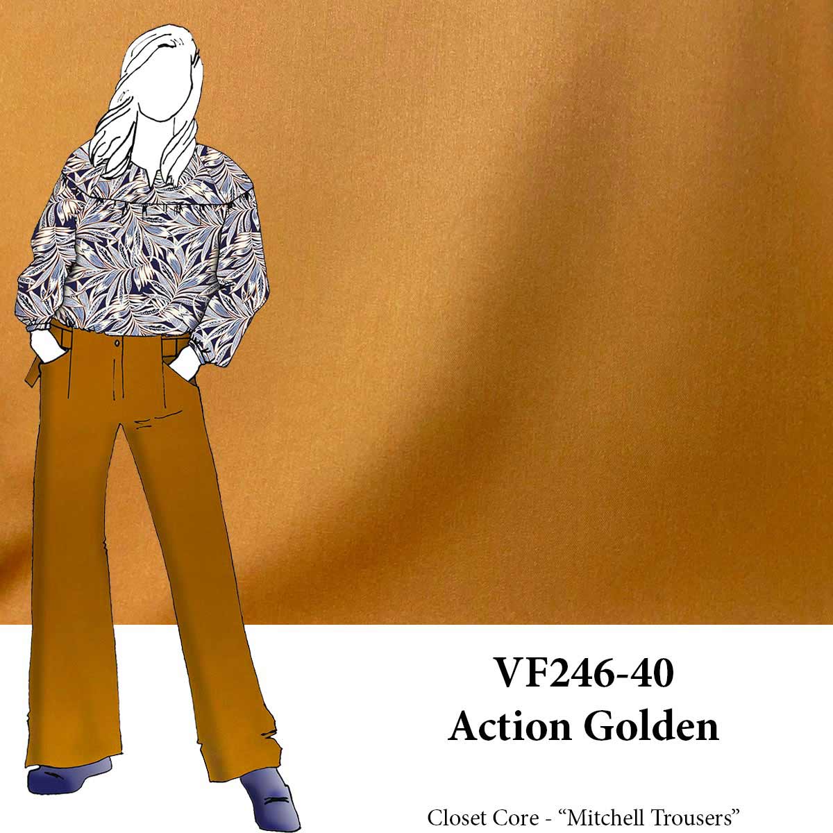 VF246-40 Action Golden - Antique Gold Felix Stretch-woven Gabardine Suiting Fabric