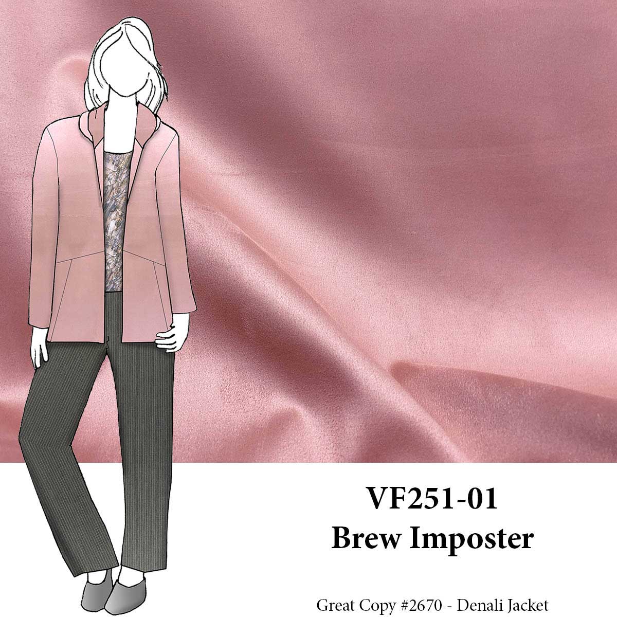 VF251-01 Brew Imposter - Dark Blush Sueded Scuba Knit Fabric