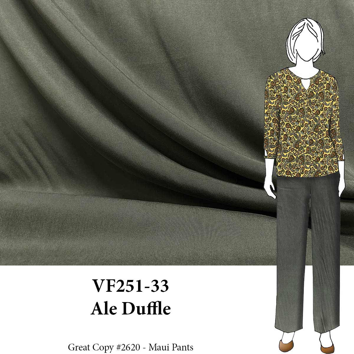 VF251-33 Ale Duffle - Muted Green Rayon Tencel Fabric