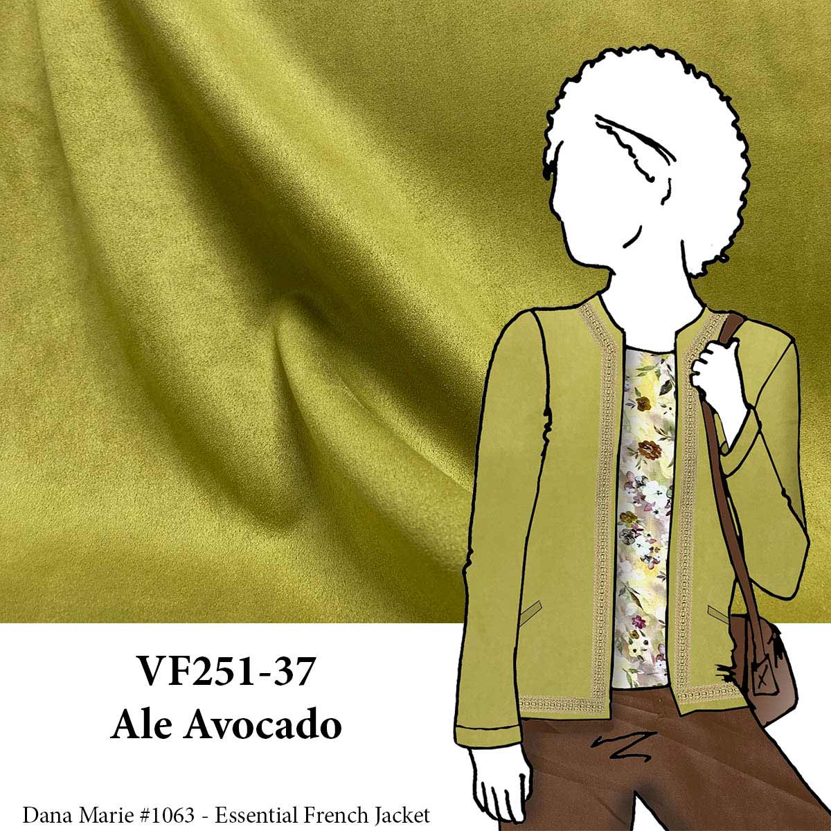 VF251-37 Ale Avocado - Moss Sueded Scuba Knit Fabric