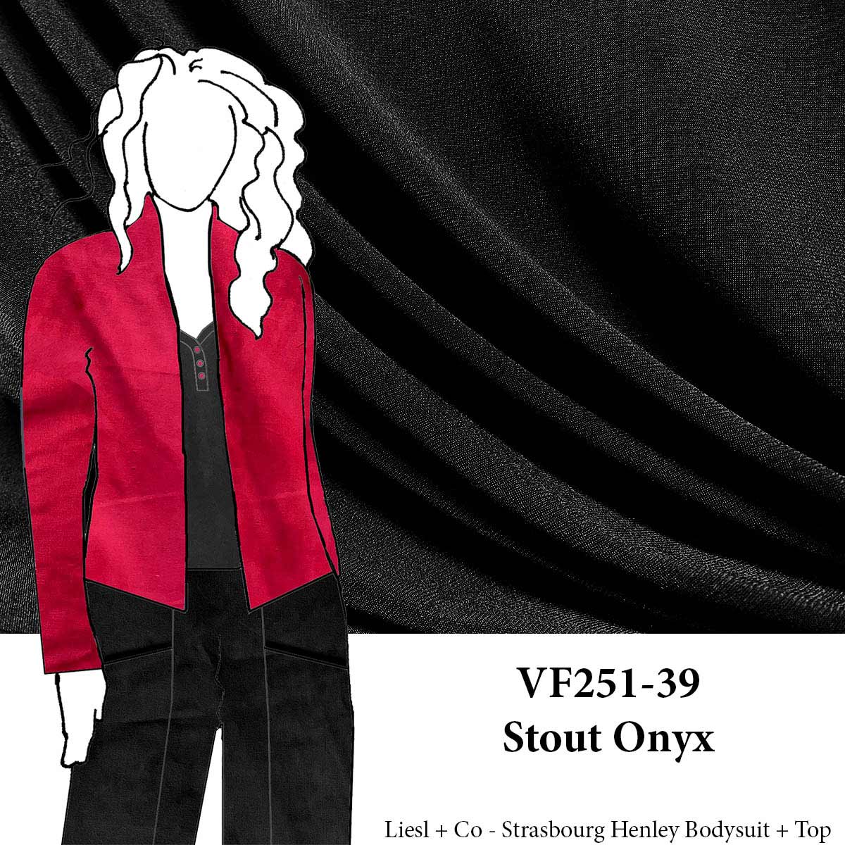 VF251-39 Stout Onyx - Black Lightweight Korean Knit Fabric