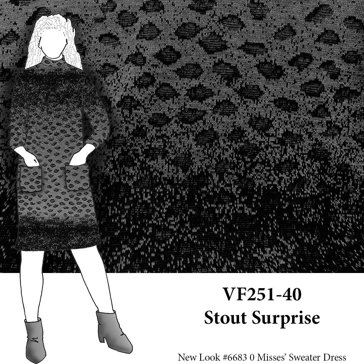 VF251-40 Stout Surprise - Black & Gray Thick Novelty Sweater Fabric Knit by Andria Lieu