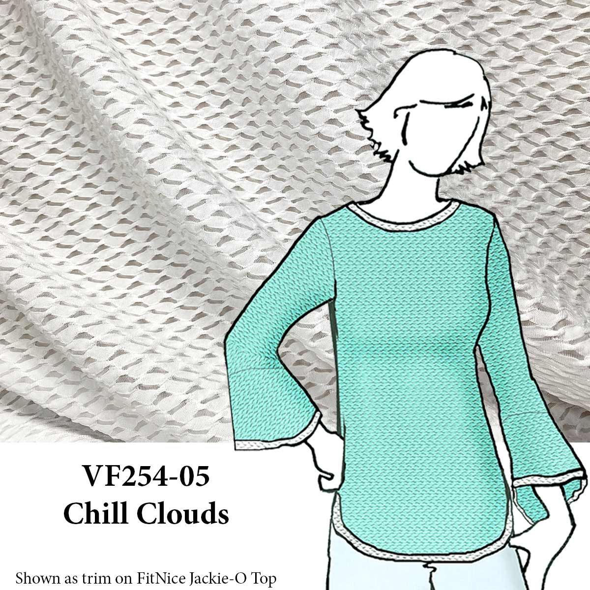 VF254-05 Chill Clouds - White Pucker Knit Fabric