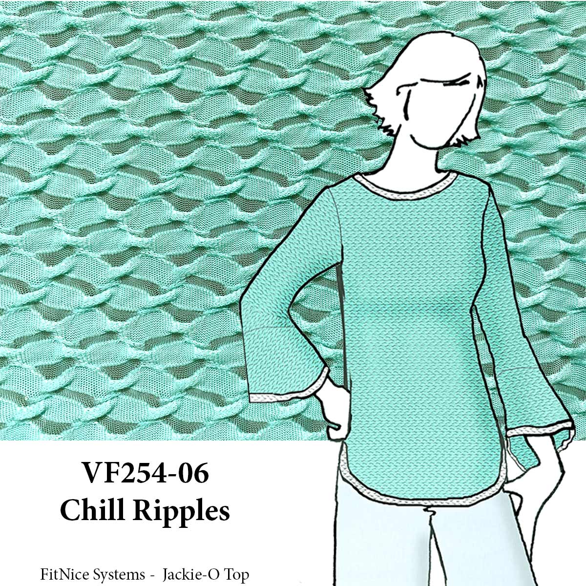 VF254-06 Chill Ripples - Aqua Pucker Knit Fabric