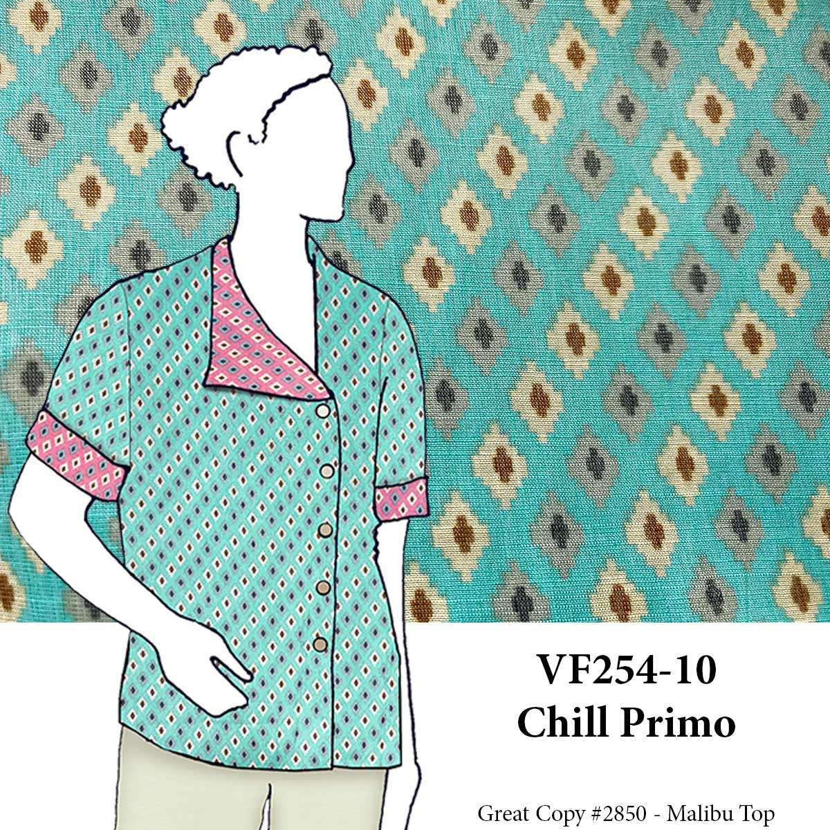 VF254-10 Chill Primo - Featherlight Jade & Beige Cotton Fabric