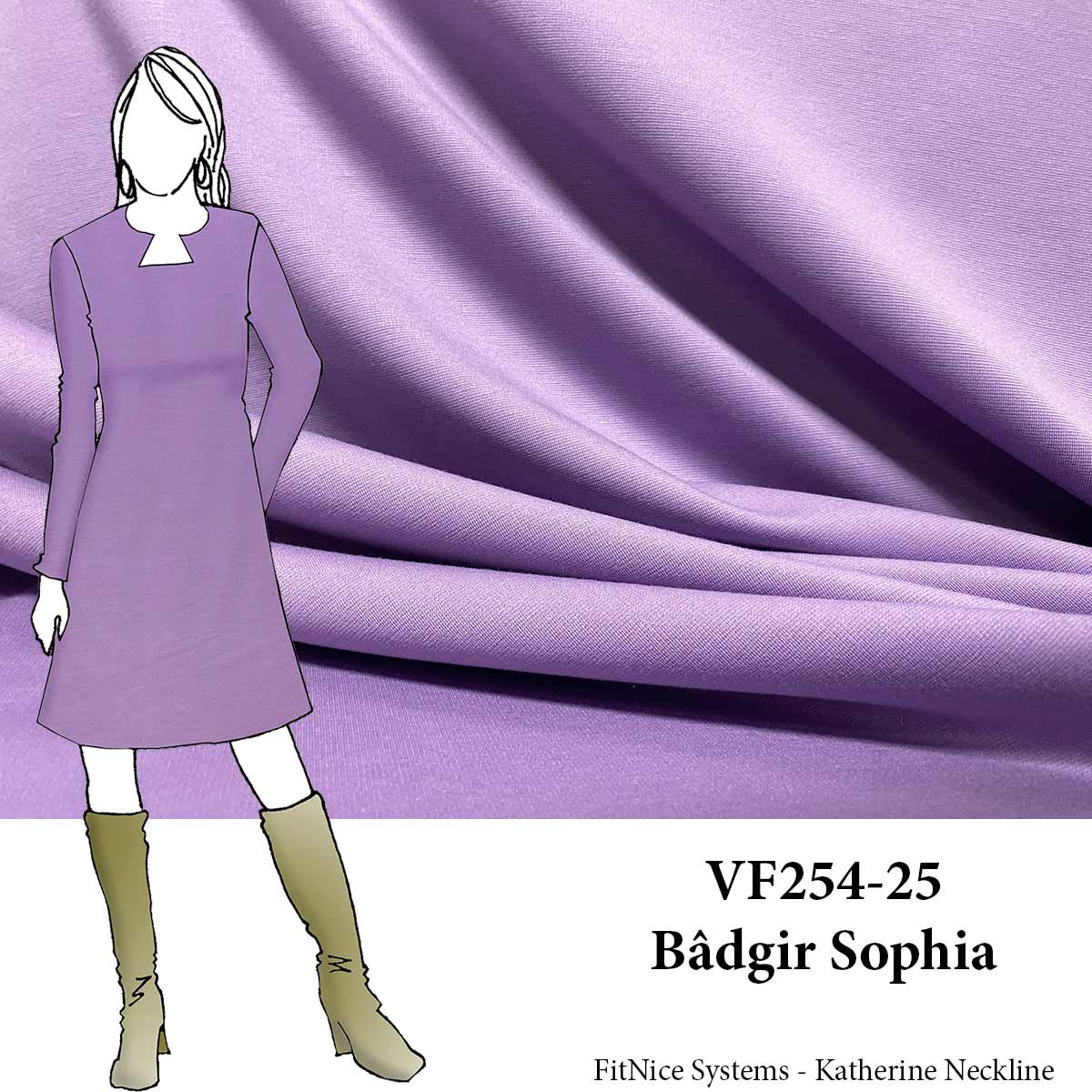 VF254-25 Bâdgir Sophia - Sweet Lilac Mid-weight Ponte de Roma Knit Fabric