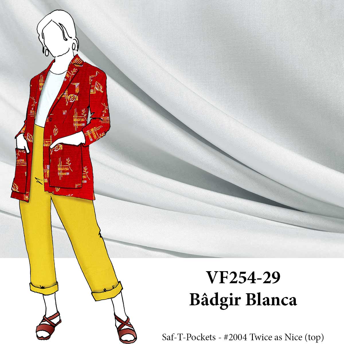 VF254-29 Bâdgir Blanca - White Lightweight Rayon Challis Fabric