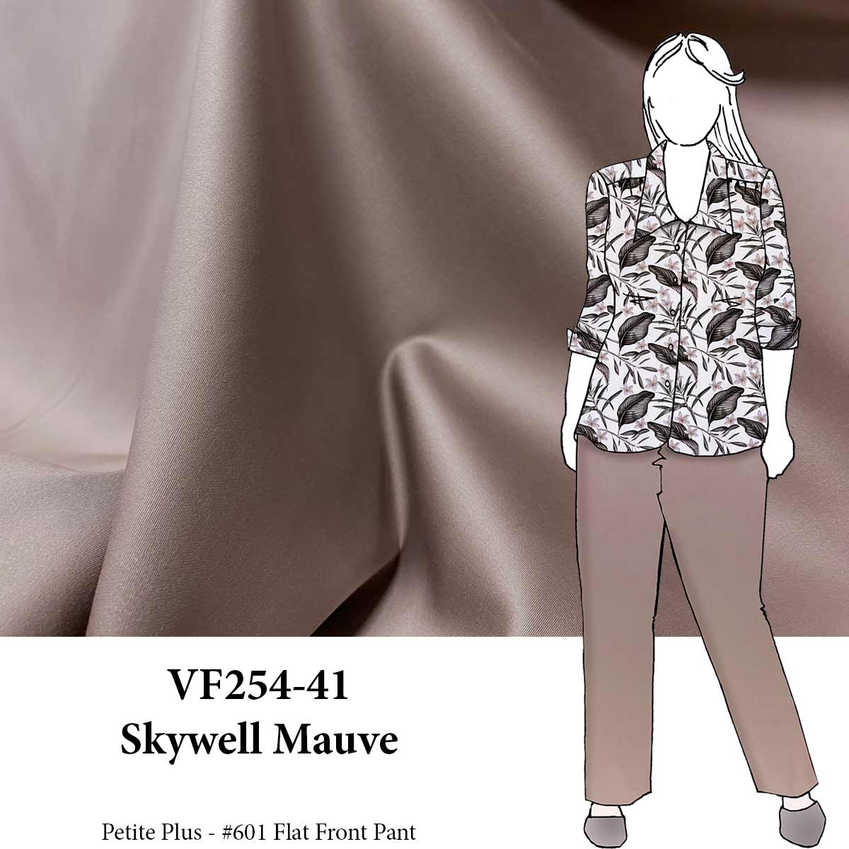 VF254-41 Skywell Mauve - Mellow Cotton Sateen Fabric