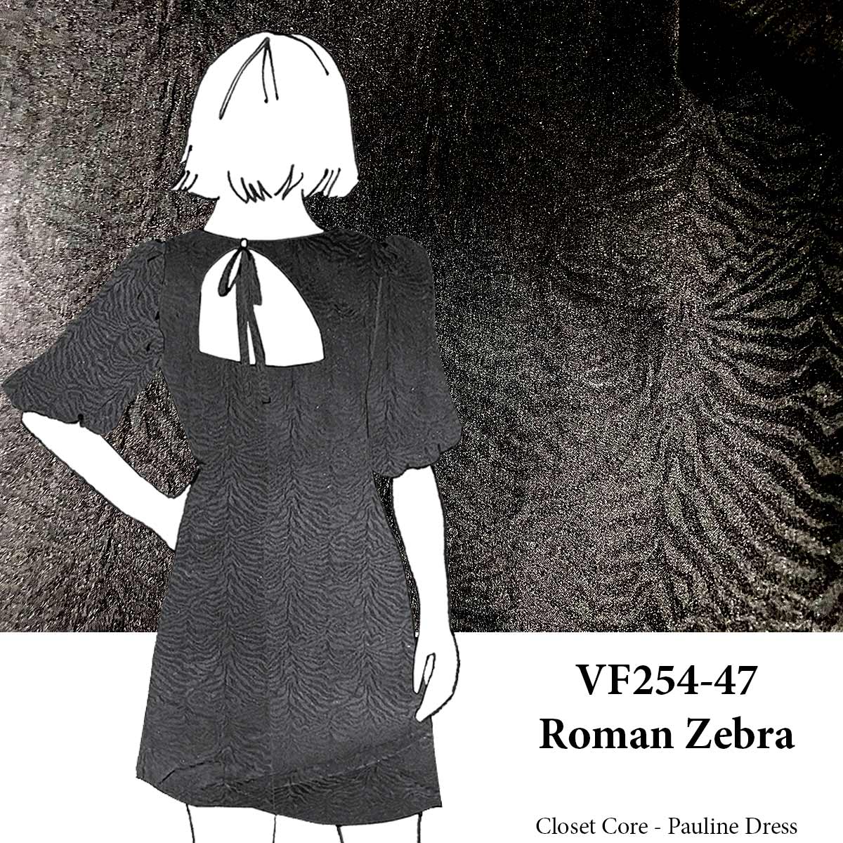 VF254-47 Roman Zebra - Stretch-Woven Zebra Damask Fabric