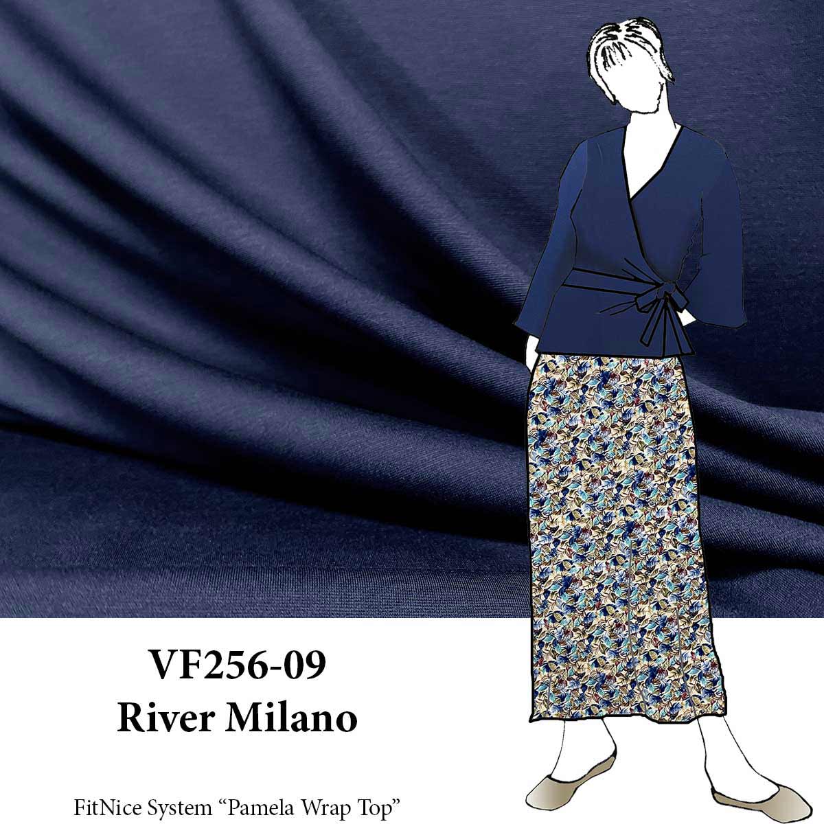VF256-09 River Milano - Midnight Navy Double Jersey Fabric