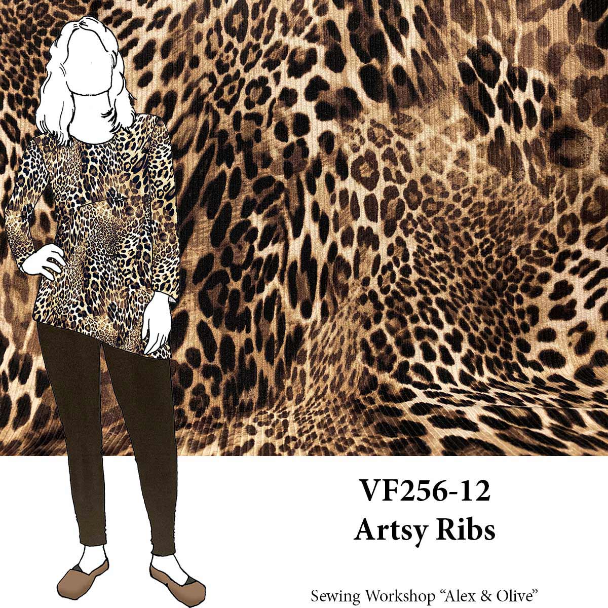VF256-12 Artsy Ribs - Animal Print Ribbed Knit Fabric