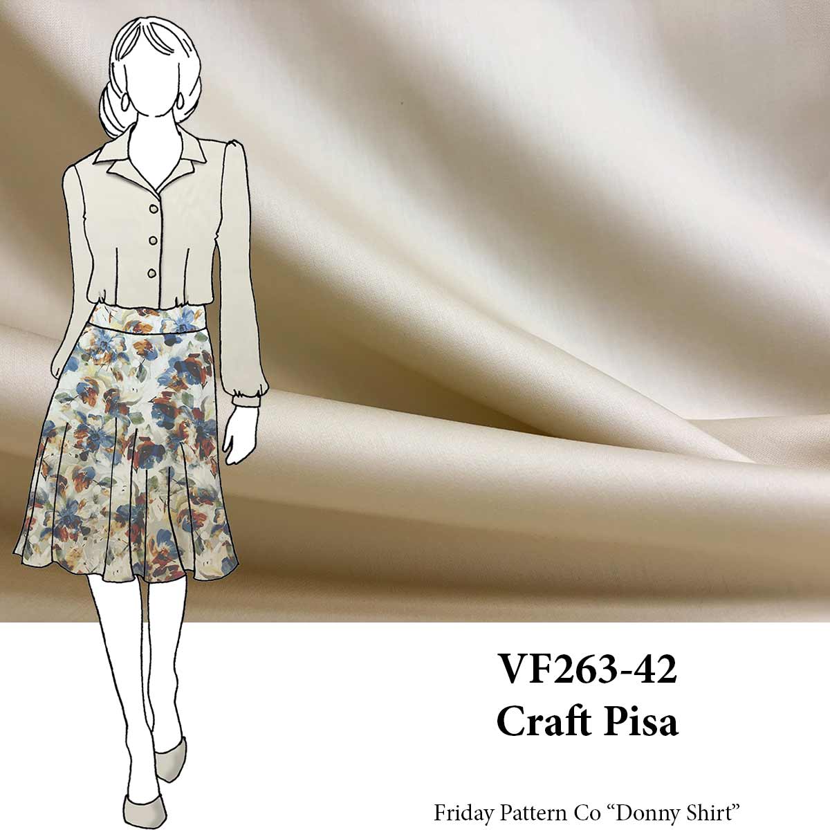 VF263-42 Craft Pisa - Beige Polished Cotton Fabric