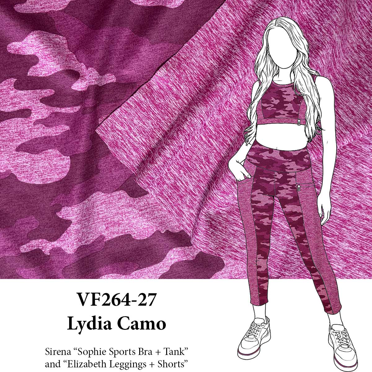 VF264-27 Lydia Camo - Double-faced Space DyeActivewear + Athleisure Fabric